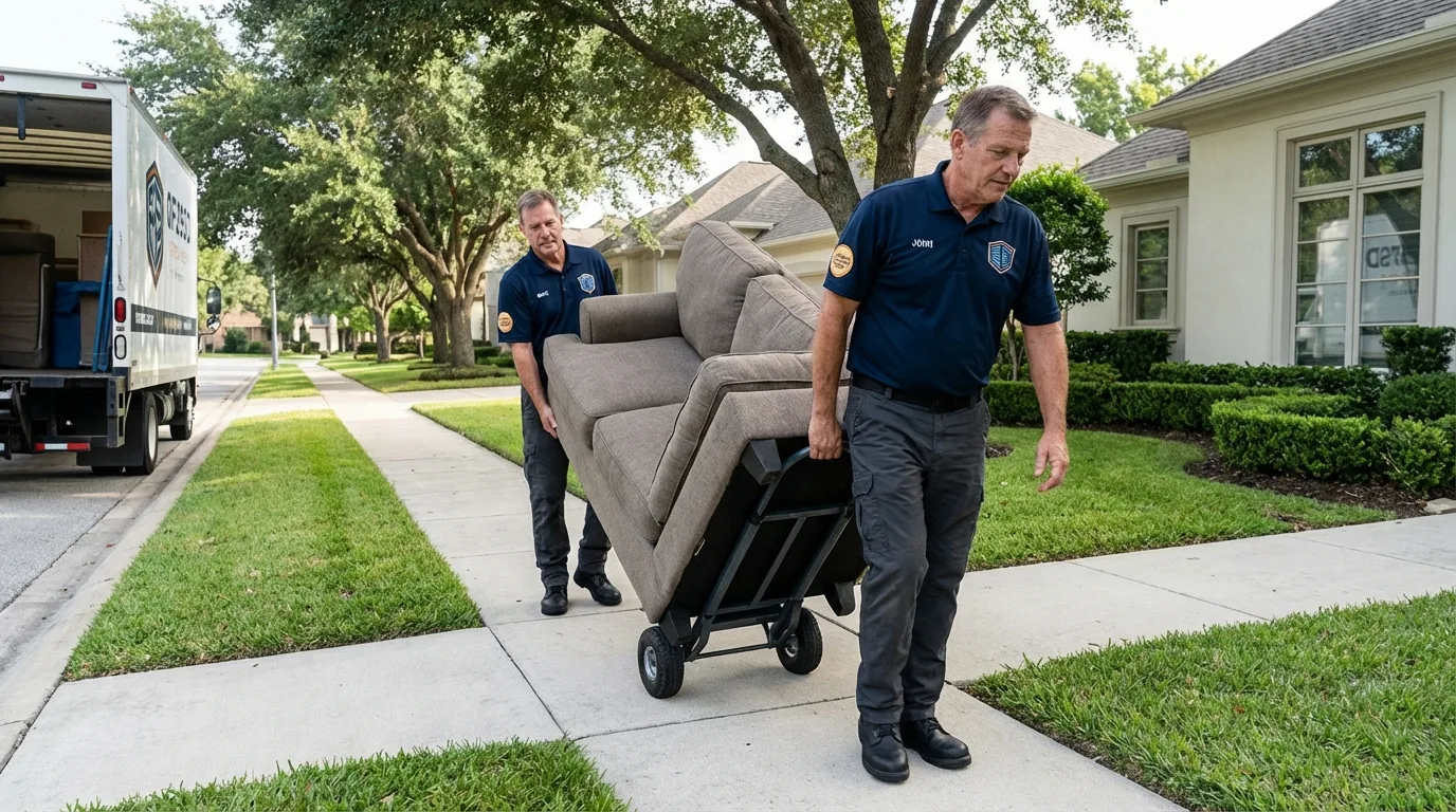 Local residential moving crew loading furniture in Bluffton, SC